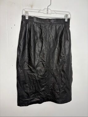 Vintage Leather Skirt Womens 10 Diversity Stretchy Waist Edgy Maxi Lined